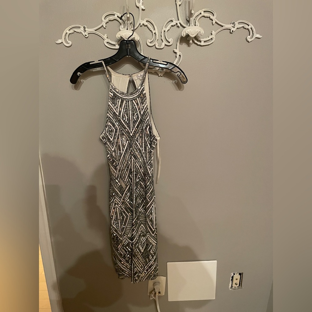 Parker sequin silver dress